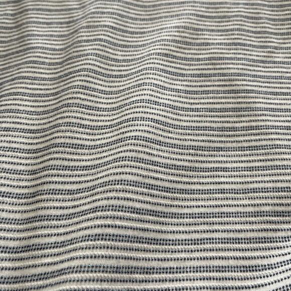 XL Talbots Cream and Blue Metallic Striped Square Neck Short-Sleeve T-Shirt - Picture 4 of 7
